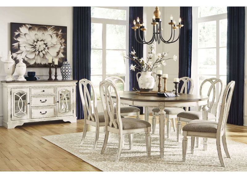 Caroline Oval Dining Table Set with 6 Chairs